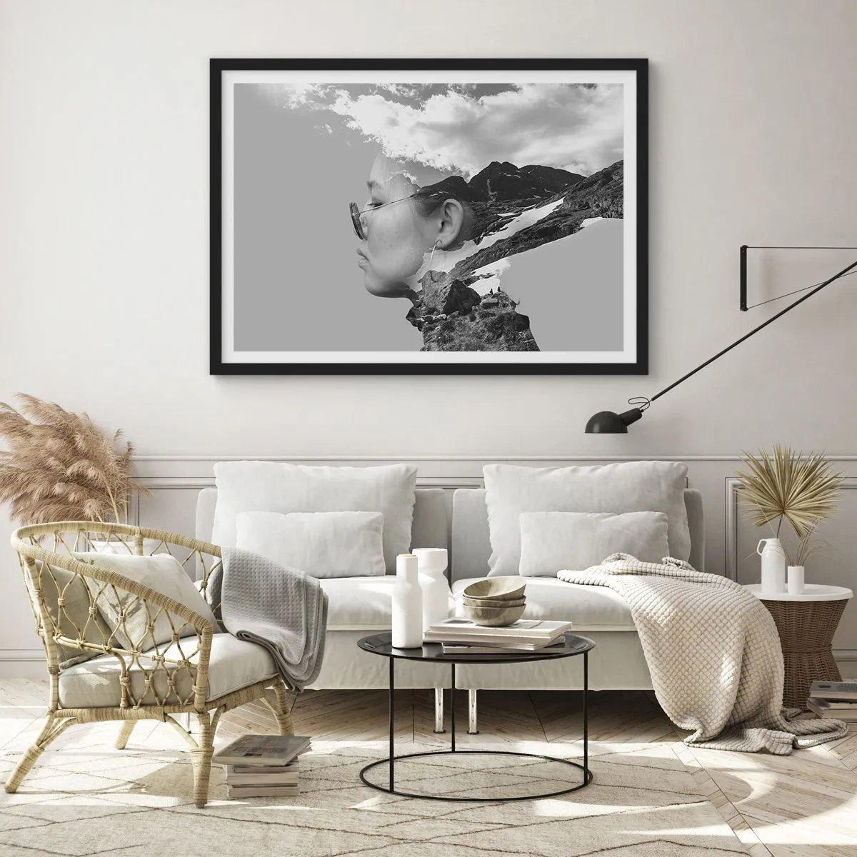 Plakat w czarnej ramie - Portret górny i chmurny - 50x40 cm