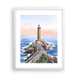 Plakat w białej ramie - Zwrócona ku morzu - 40x50 cm