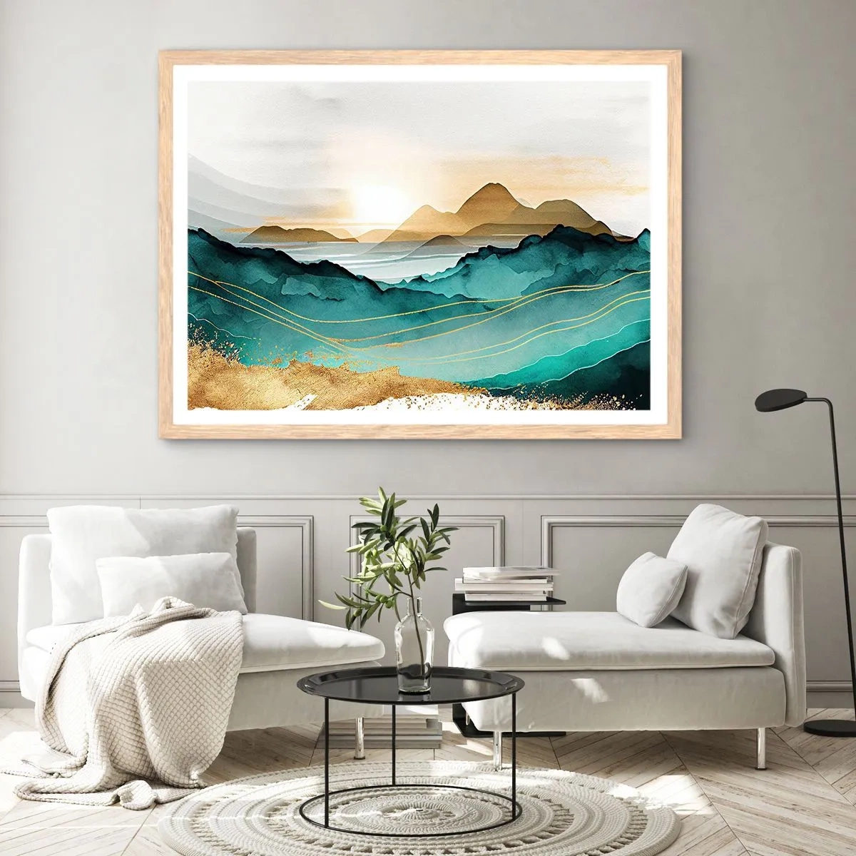Plakat w ramie jasny dąb - Na granicy abstrakcji – pejzaż - 70x50 cm