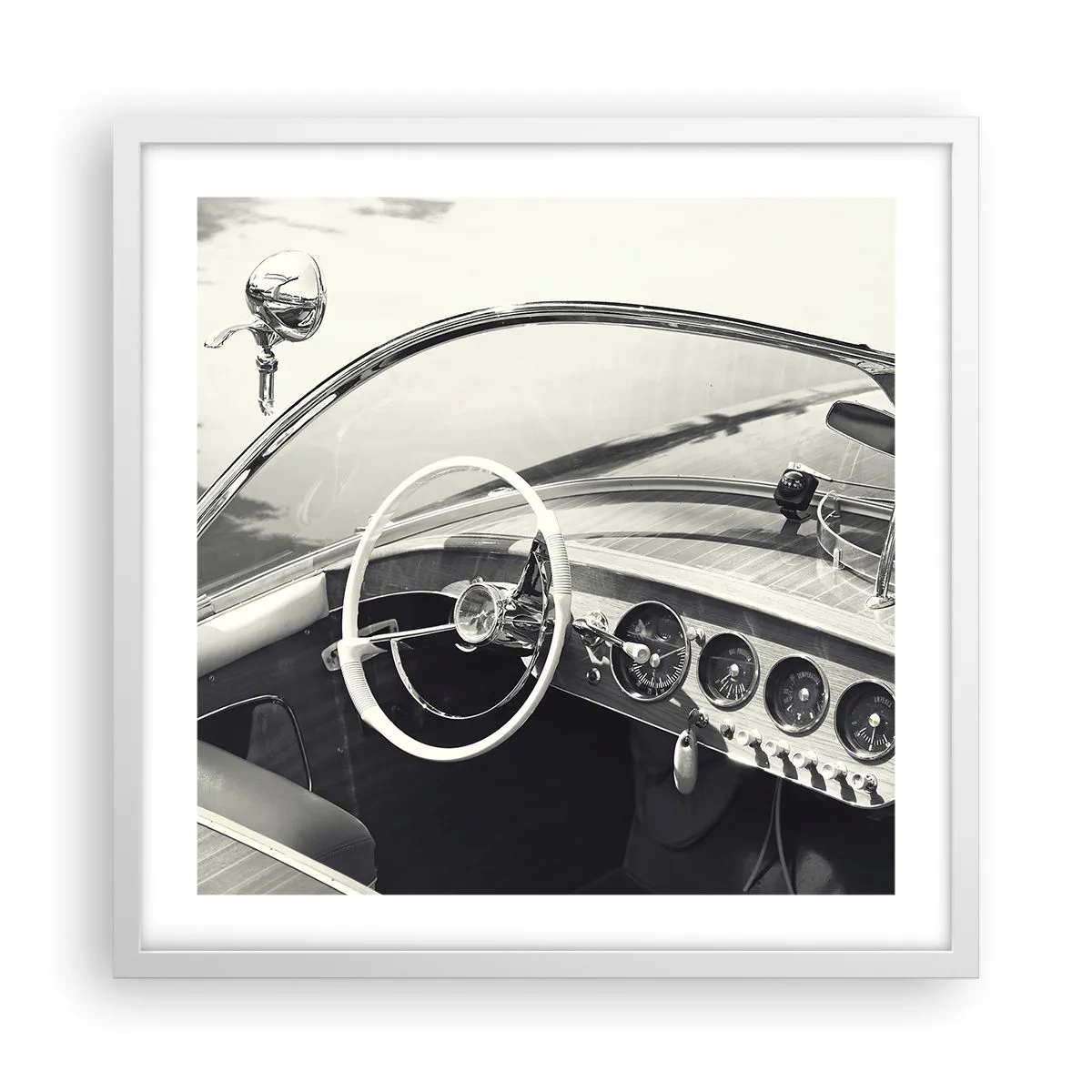 Plakat w białej ramie - Pogoda dla bogaczy - 50x50 cm