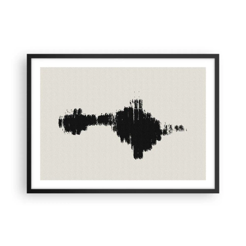 Plakat w czarnej ramie - Abstrakcyjny motyw przypominający falę dźwiękową w minimalistycznym stylu - 70x50cm - Drgania wyobraźni - Nowoczesna dekoracja ścienna do salonu i sypialni ARTTOR