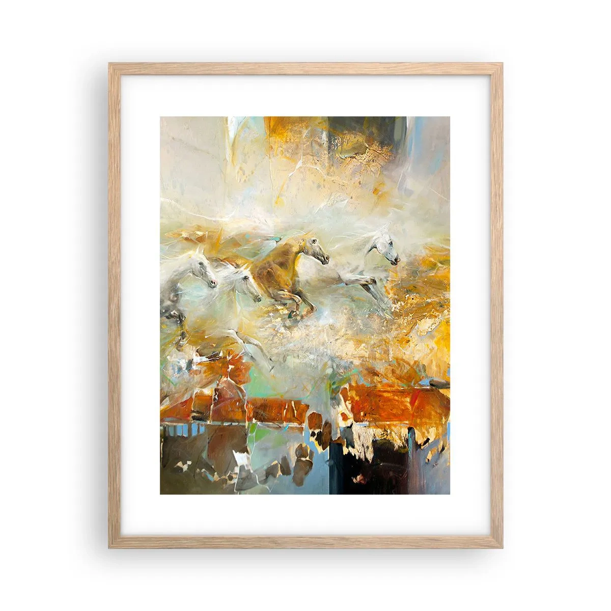 Plakat w ramie jasny dąb - Galopem przez światło - 40x50 cm