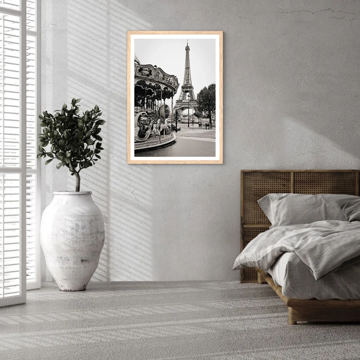 Plakat w ramie jasny dąb - Jak zabawa, to tylko w Paryżu - 40x50 cm