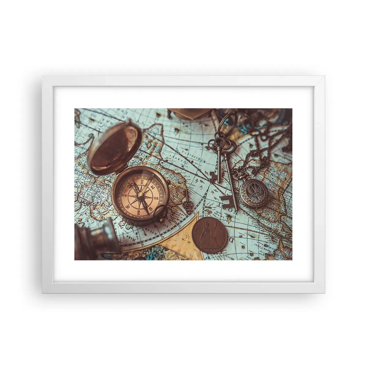 Plakat w białej ramie - Dla poszukiwacza przygód - 40x30 cm