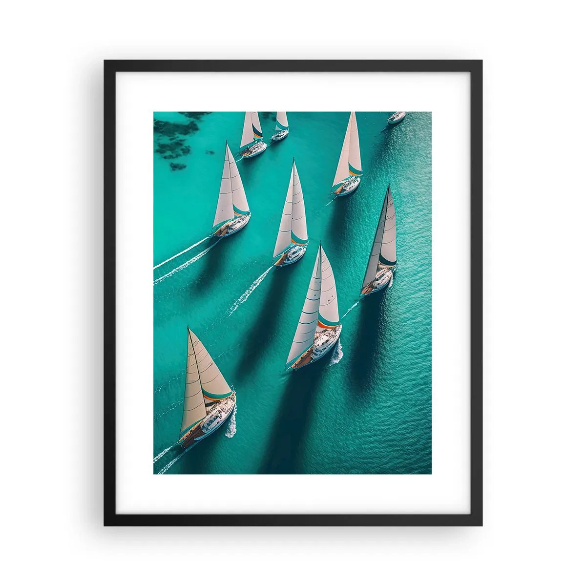 Plakat w czarnej ramie - W zawody z wiatrem - 40x50 cm