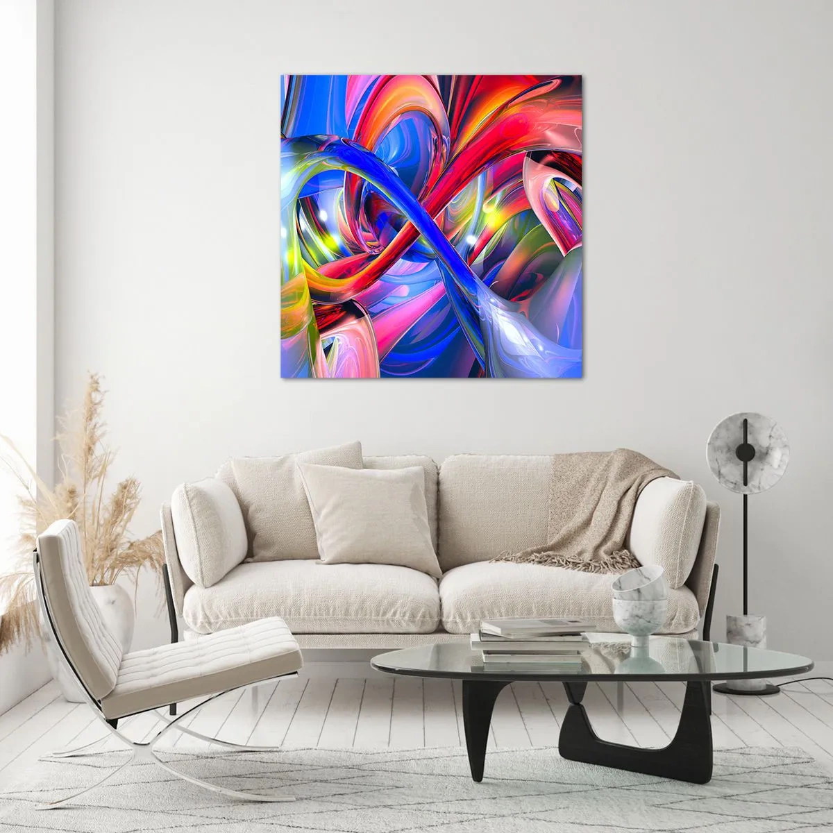 Obraz na szkle - Taniec barw - 60x60 cm