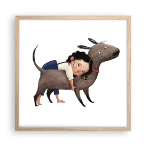 Plakat w ramie jasny dąb - Najlepsi przyjaciele - 50x50 cm