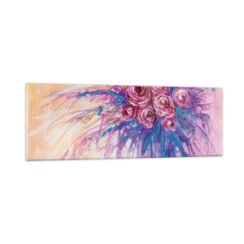 Obraz na szkle - Różana fontanna - 90x30 cm