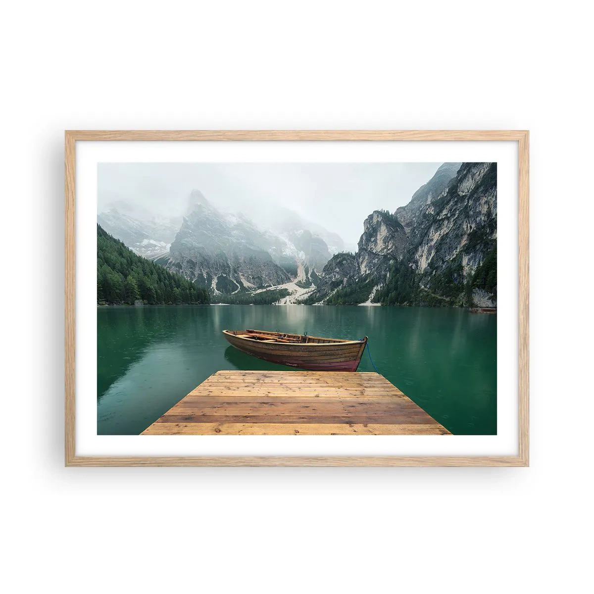 Plakat w ramie jasny dąb - "I dumne opoki czoła" - 70x50 cm