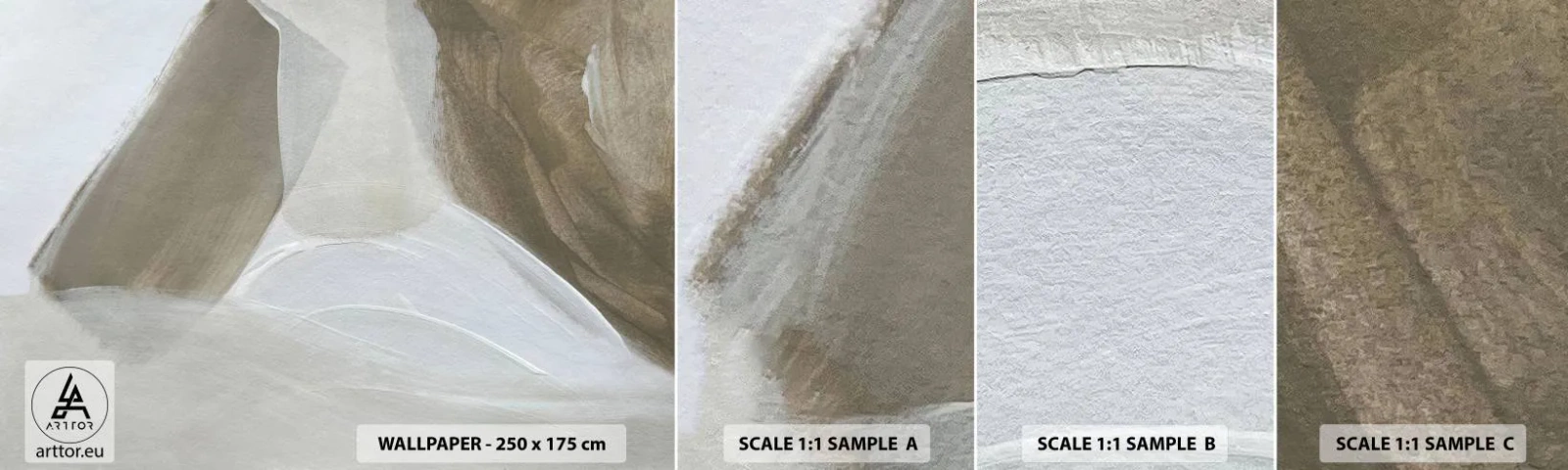 Fototapeta Próbka Samoprzylepna Deluxe Sticker - Fala bieli - Jasny, Sztuka, Minimalistyczny - 100x30 cm