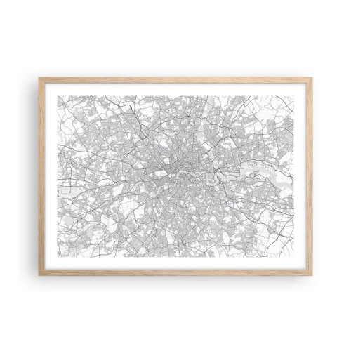 Plakat w ramie jasny dąb - Mapa londyńskiego labiryntu - 70x50 cm