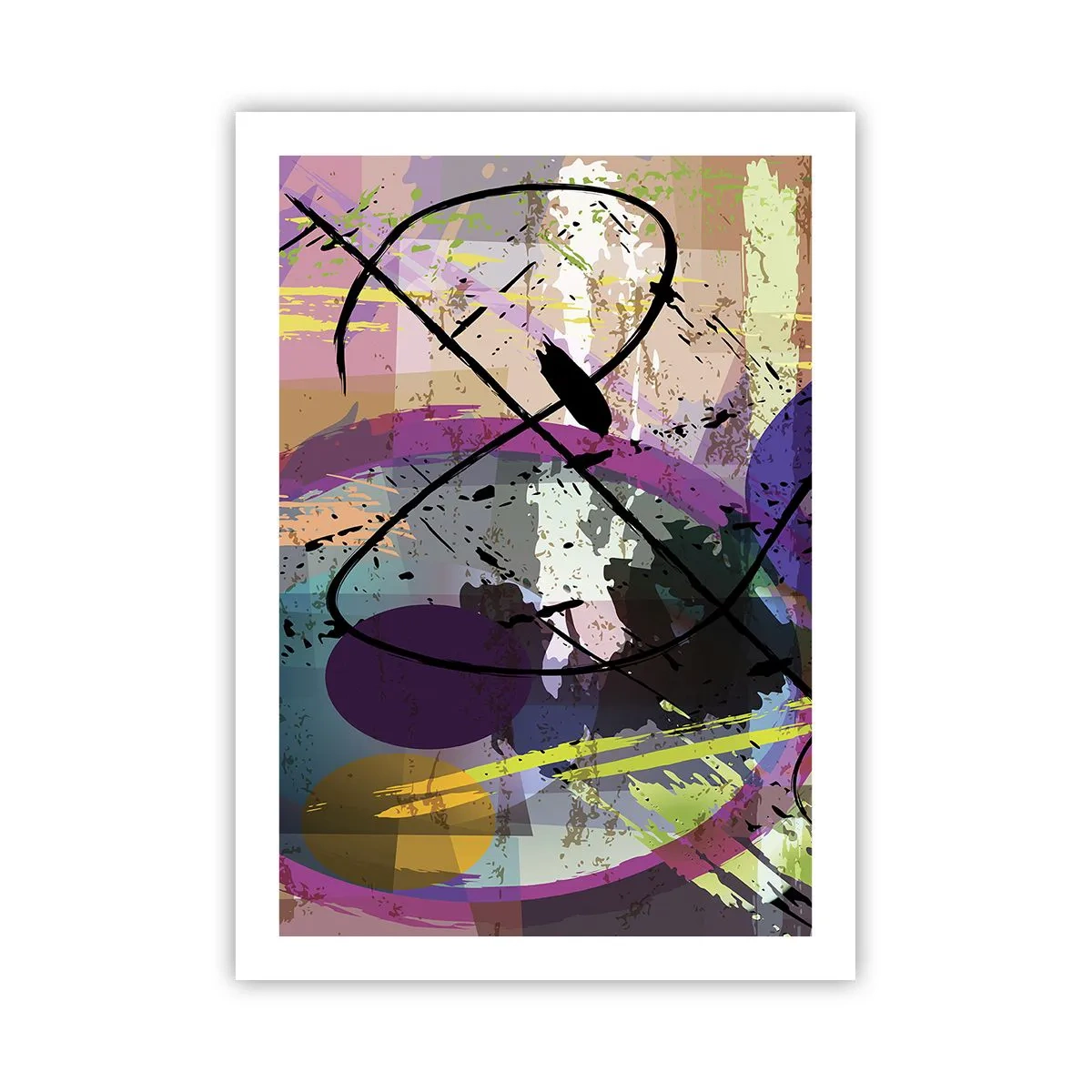 Plakat - Abstrakcyjna kompozycja z geometrycznymi kształtami - 50x70cm - Można wprost lub naokoło - Nowoczesna dekoracja ścienna do salonu, kuchni i sypialni ARTTOR