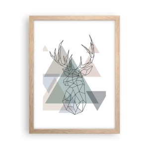 Plakat w ramie jasny dąb - W geometrycznym lesie - 30x40 cm