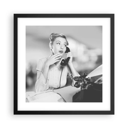 Plakat w czarnej ramie - Halo, tu lata 50. - 40x40 cm
