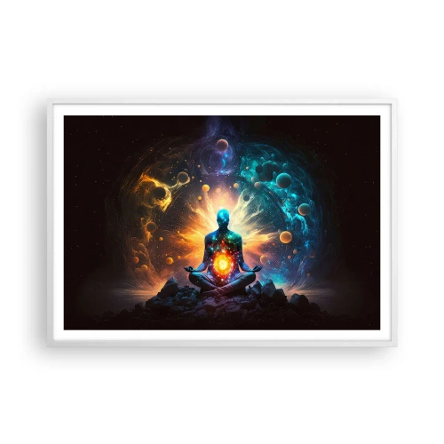 Plakat w białej ramie - Kosmiczny spokój - 100x70 cm