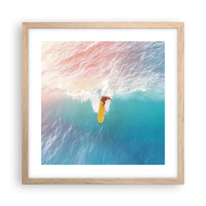 Plakat w ramie jasny dąb - Oceaniczny jeździec - 40x40 cm