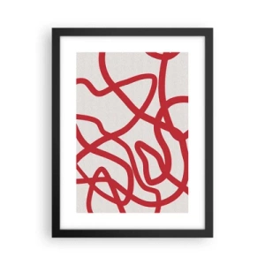 Plakat w czarnej ramie - Czerwono na białym - 30x40 cm