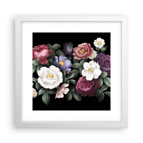 Plakat w białej ramie - Z angielskiego ogrodu - 30x30 cm