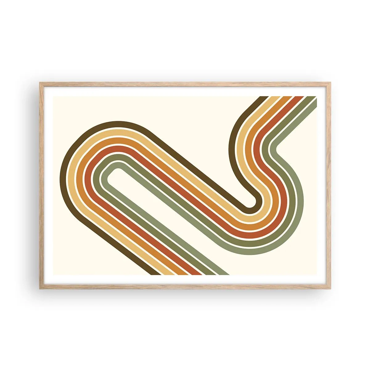 Plakat w ramie jasny dąb - Zygzakiem do celu - 100x70 cm