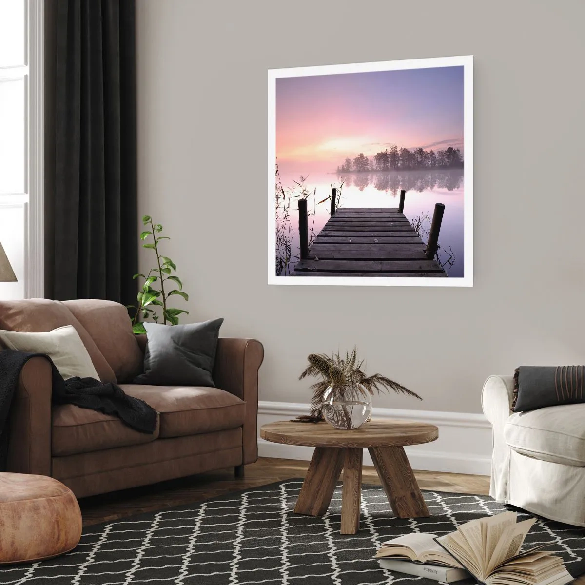 Plakat - Z liliowej mgły... - 60x60 cm