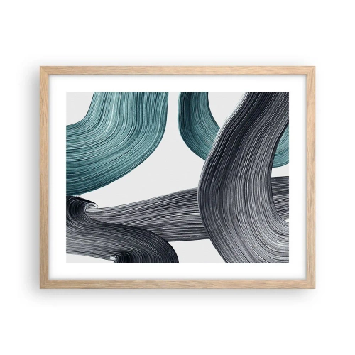 Plakat w ramie jasny dąb - Szmaragdowe i czarne szlaki - 50x40 cm