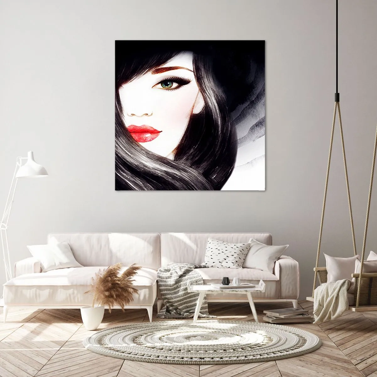 Obraz na płótnie - Szafirowe spojrzenie - 30x30 cm