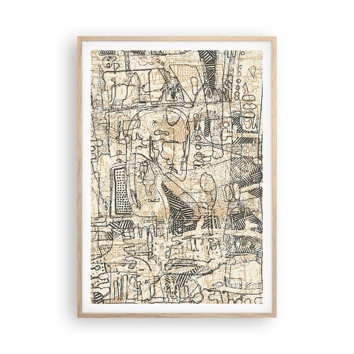 Plakat w ramie jasny dąb - Czeka na rozszyfrowanie - 70x100 cm