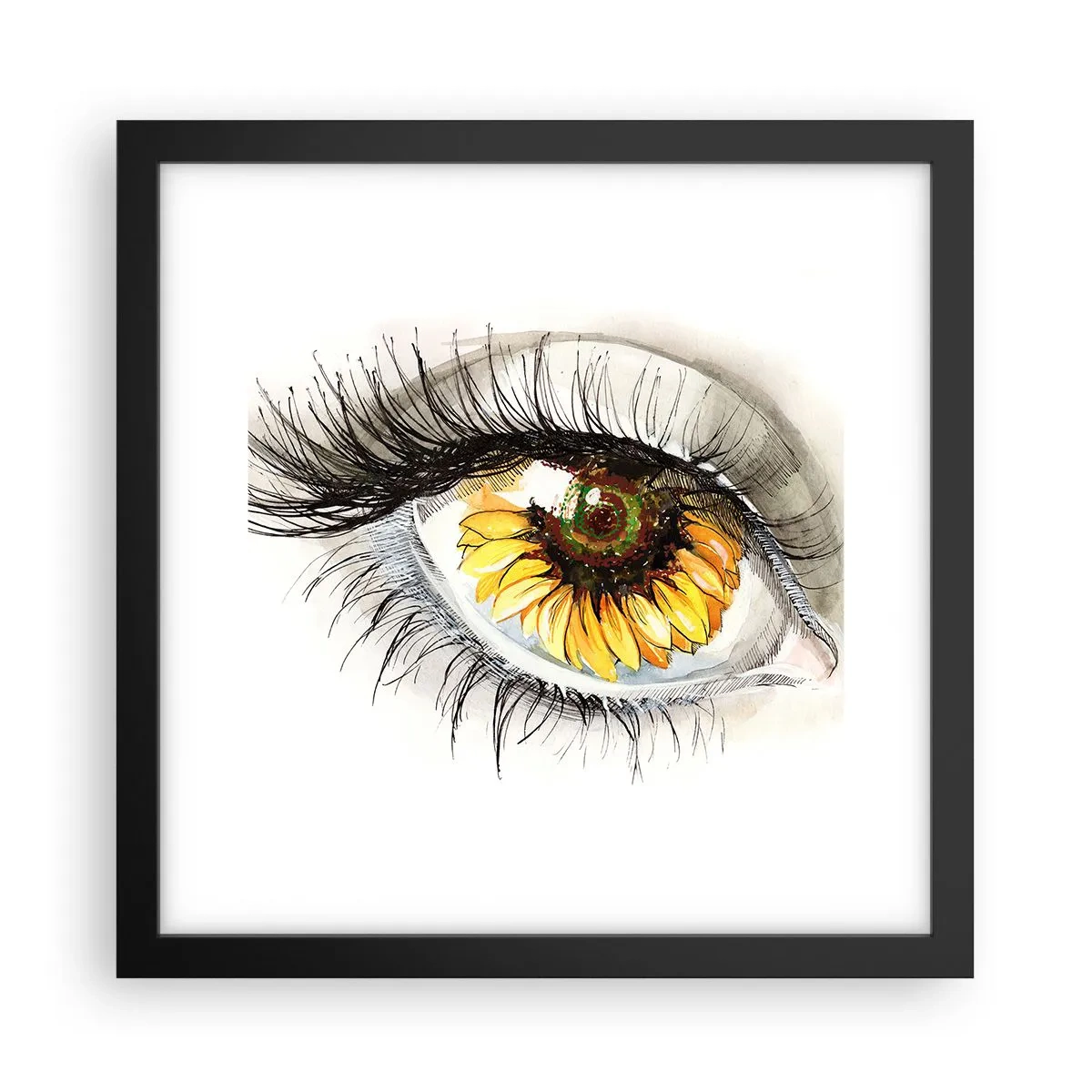 Plakat w czarnej ramie - Spojrzenie gorące jak lato - 30x30 cm