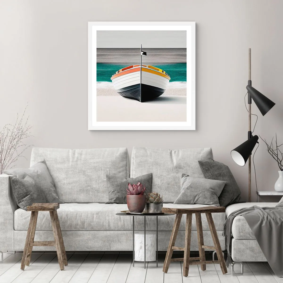 Plakat w białej ramie - Na swoim miejscu - 60x60 cm