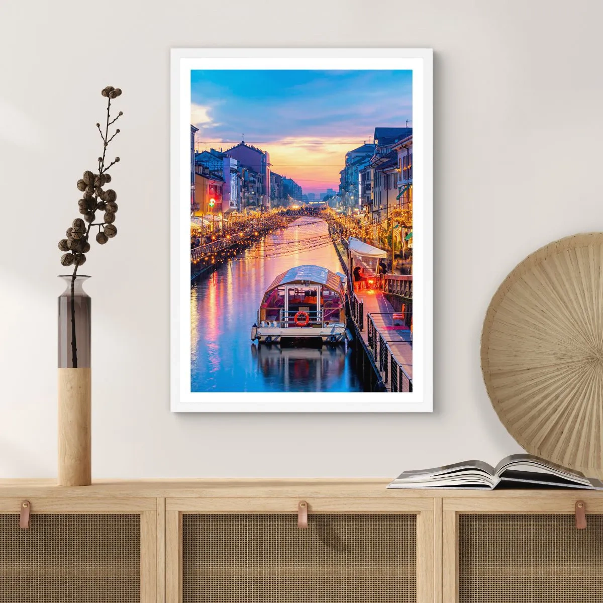 Plakat w białej ramie - Wieczór światła i zabawy - 61x91 cm