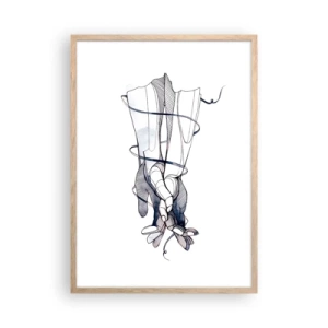 Plakat w ramie jasny dąb - Studium dotyku - 50x70 cm