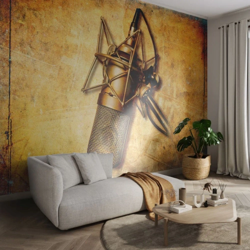 Fototapeta na wymiar Premium Canvas - Złote lata radia - Mikrofon, Muzyka, Retro