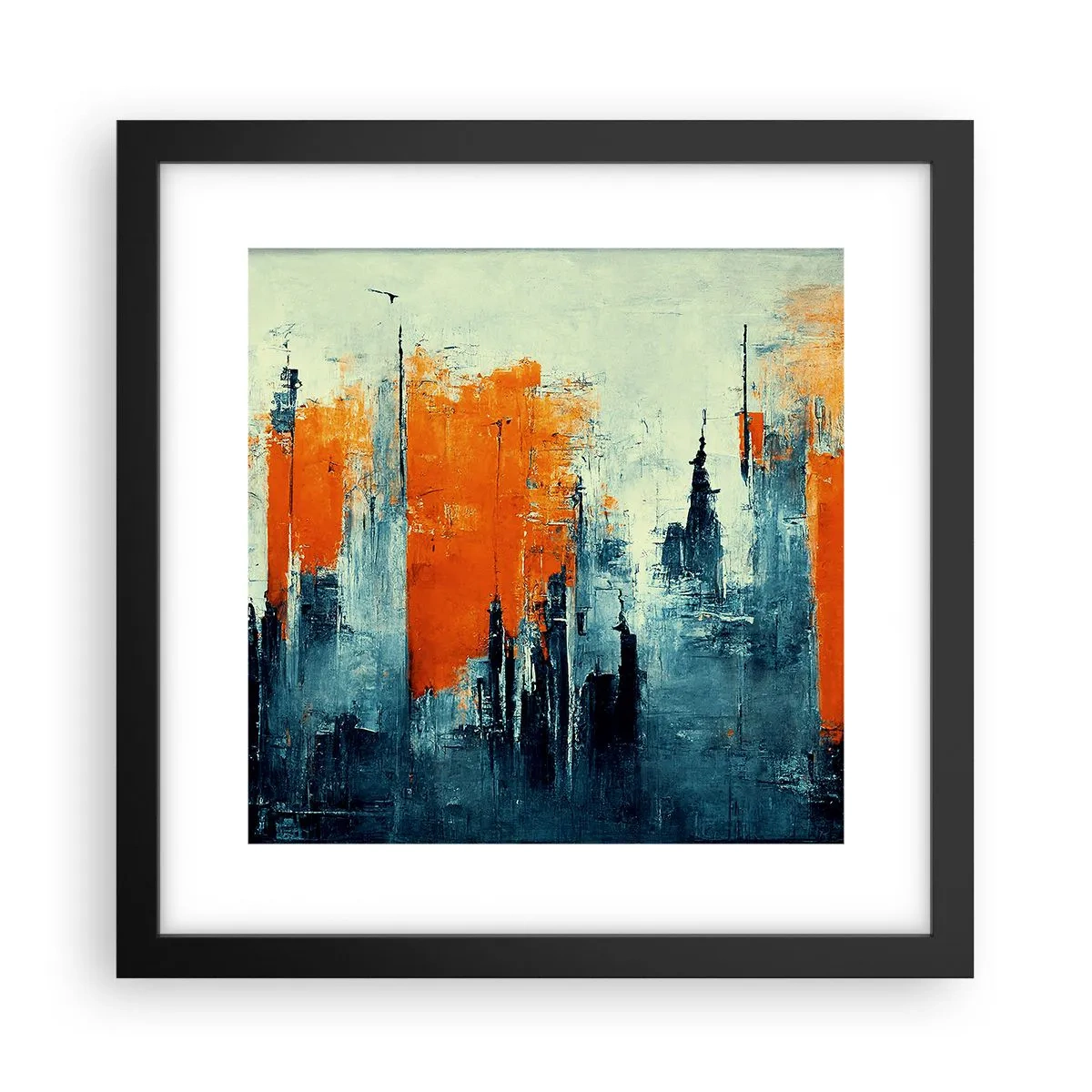 Plakat w czarnej ramie - Pejzaż nowoczesny - 30x30 cm