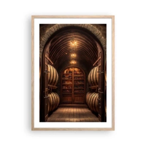 Plakat w ramie jasny dąb - Klimatyczna piwnica - 50x70 cm