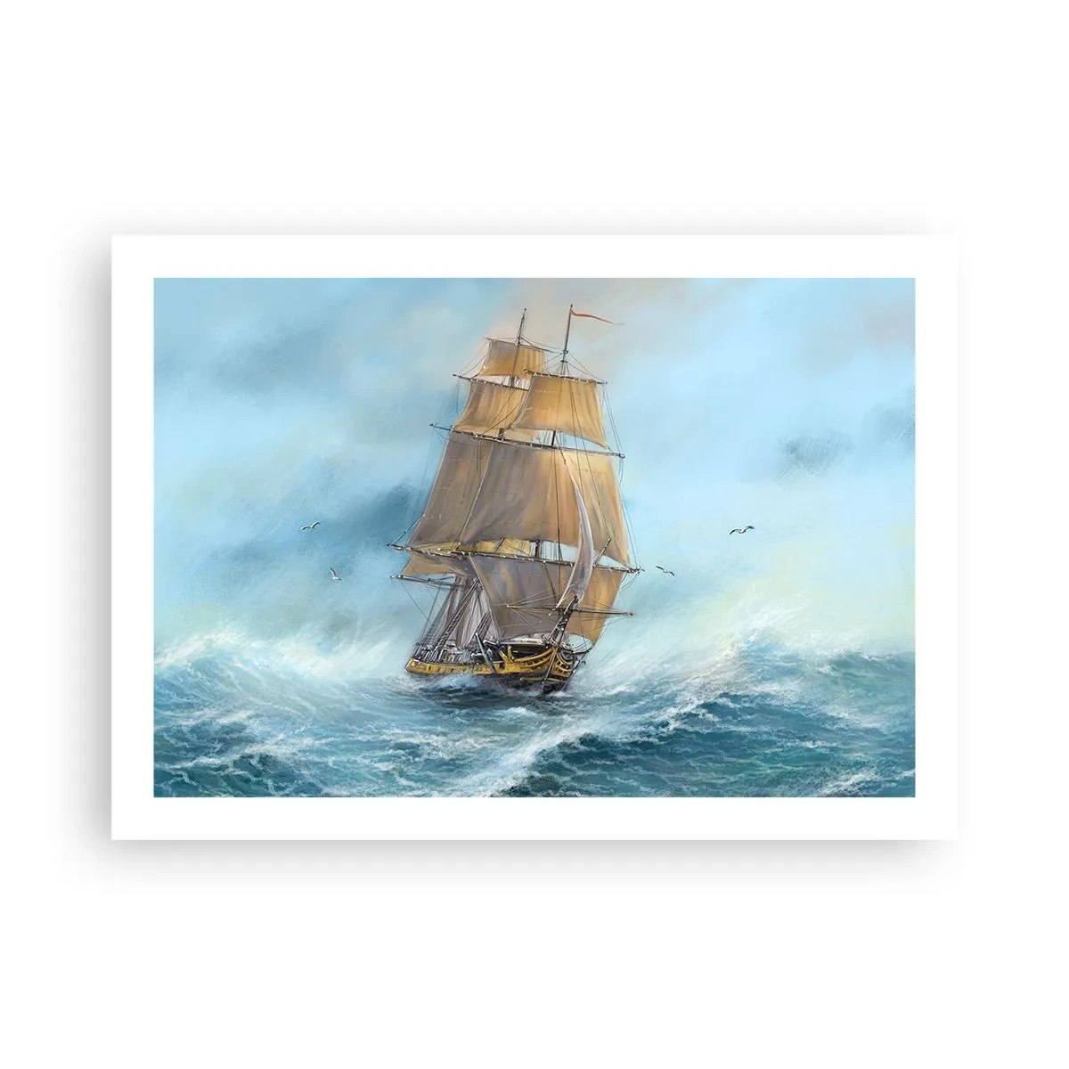 Plakat - Mknący po falach - 70x50 cm