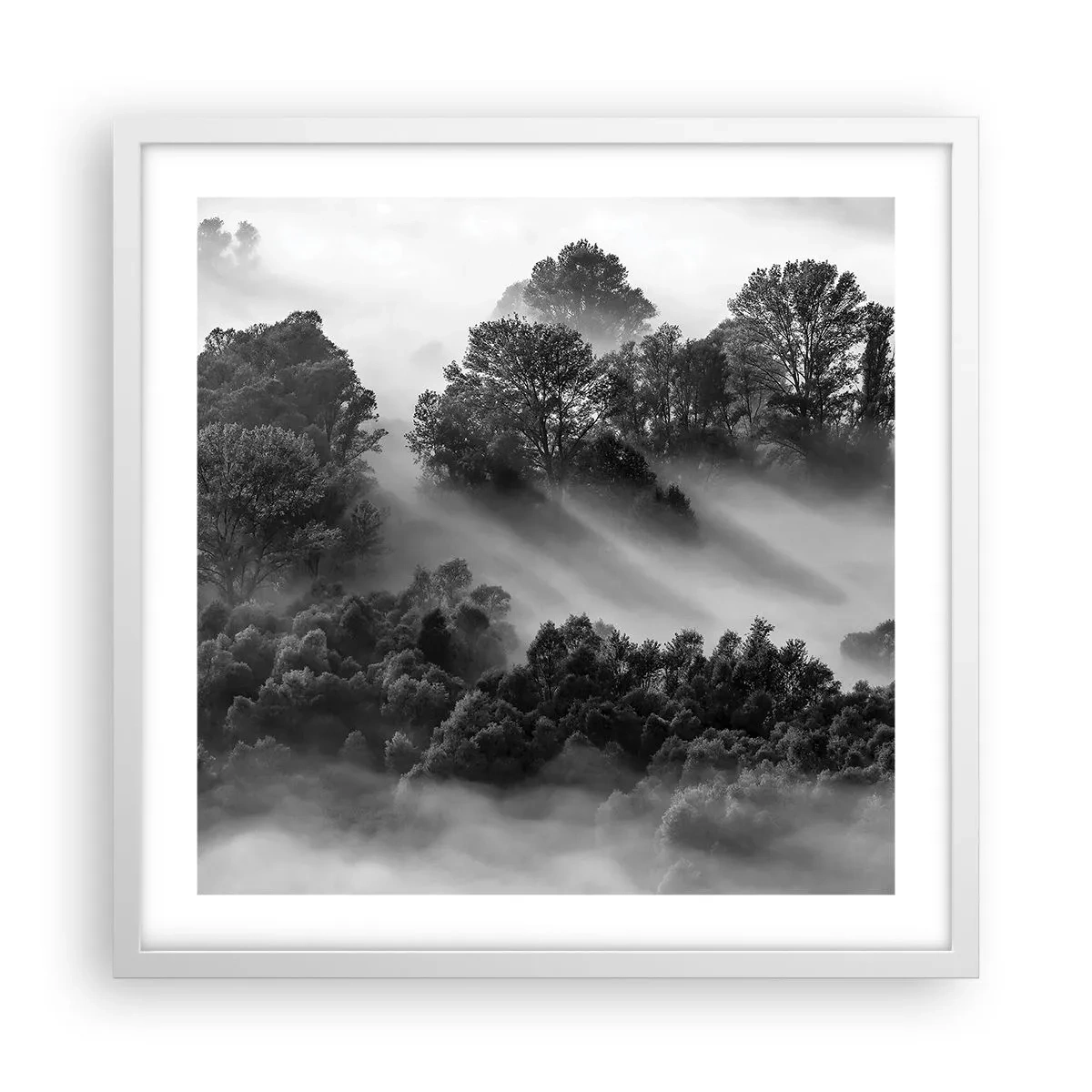 Plakat w białej ramie - Wstający ze snu - 50x50 cm