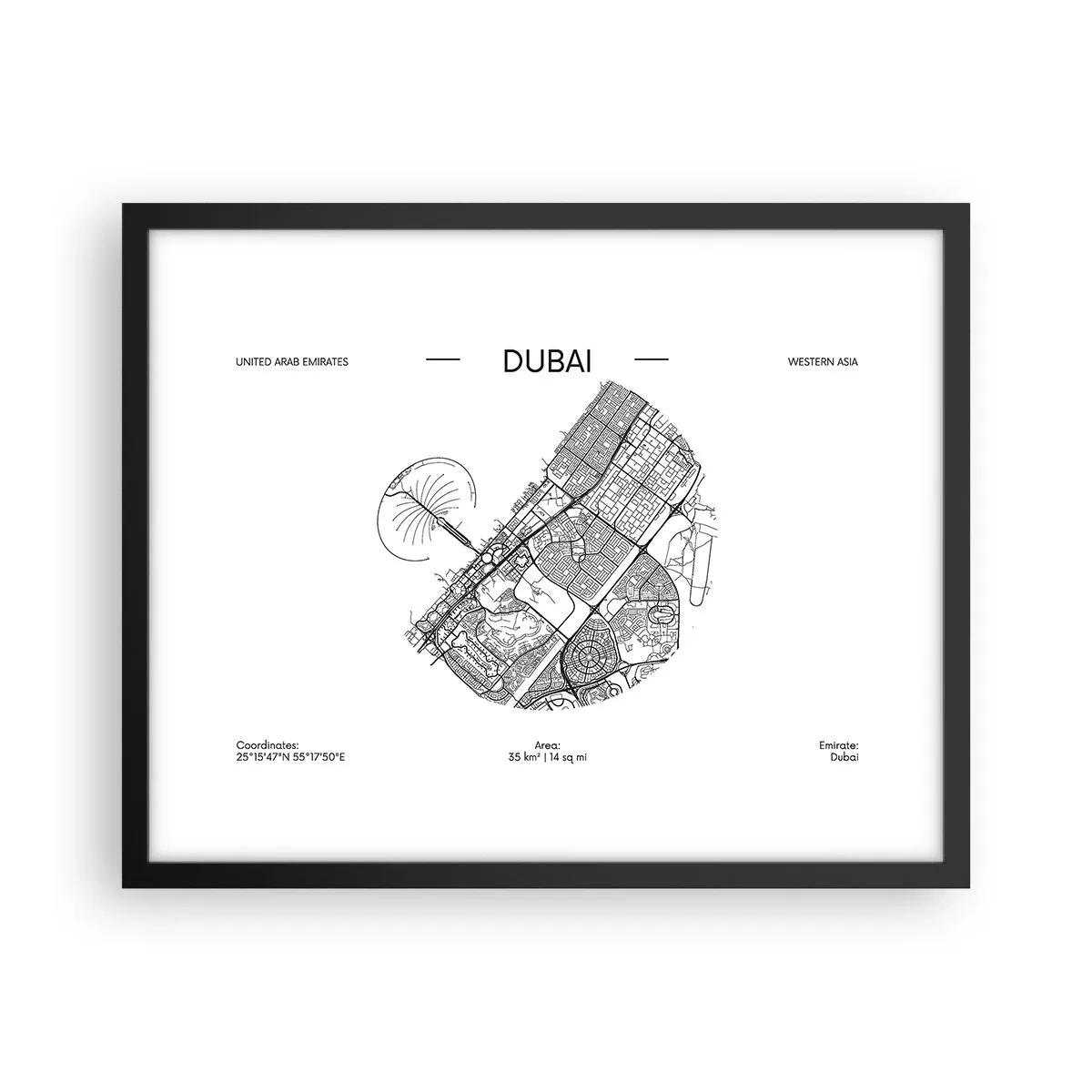 Plakat w czarnej ramie - Anatomia Dubaju - 50x40 cm
