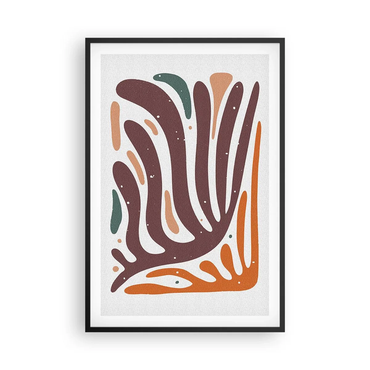 Plakat w czarnej ramie - Kompozycja organiczna promienista - 61x91 cm