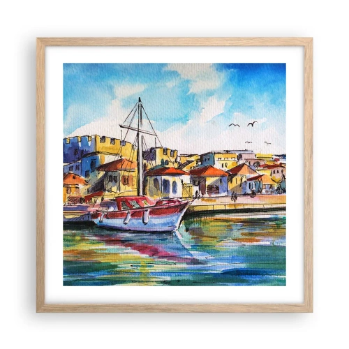 Plakat w ramie jasny dąb - Tęczowe popołudnie - 50x50 cm