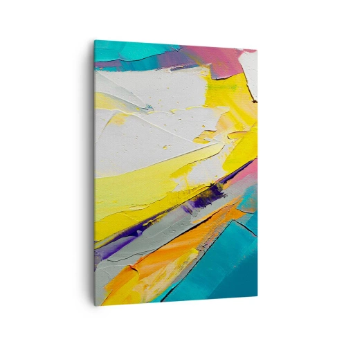 Obraz na płótnie - Abstrakcyjna kompozycja w intensywnych barwach - 70x100cm - Anatomia światła - Nowoczesna dekoracja ścienna do salonu i sypialni ARTTOR