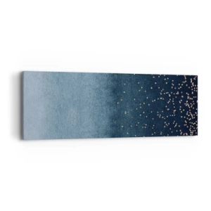 Obraz na płótnie - Kompozycja – niebieskie fazy - 90x30 cm