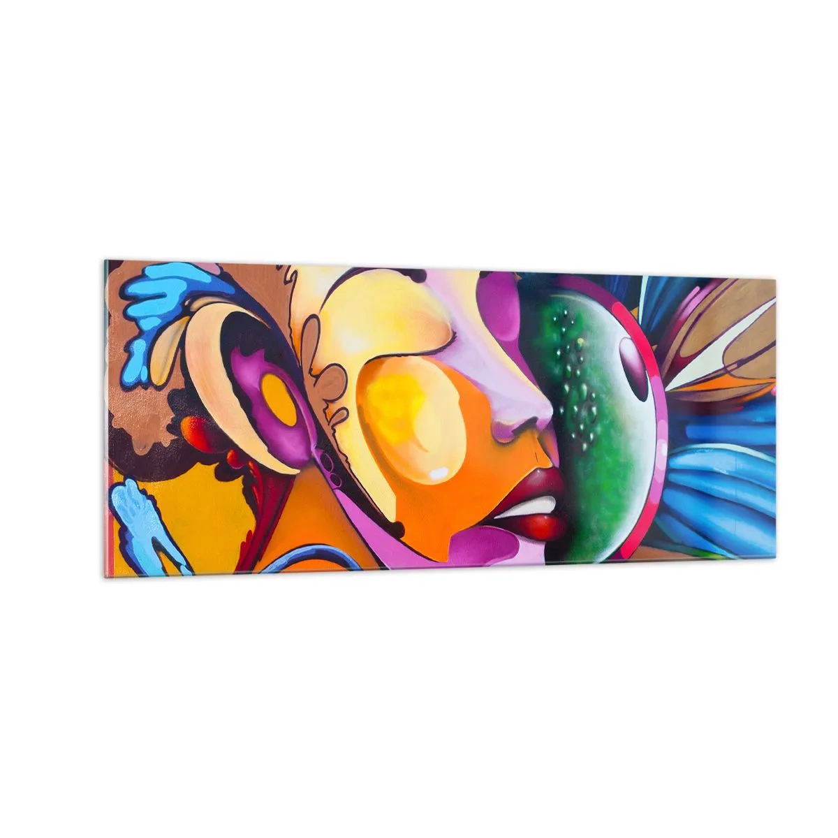 Obraz na szkle - Dotknąć kolorem - 100x40 cm