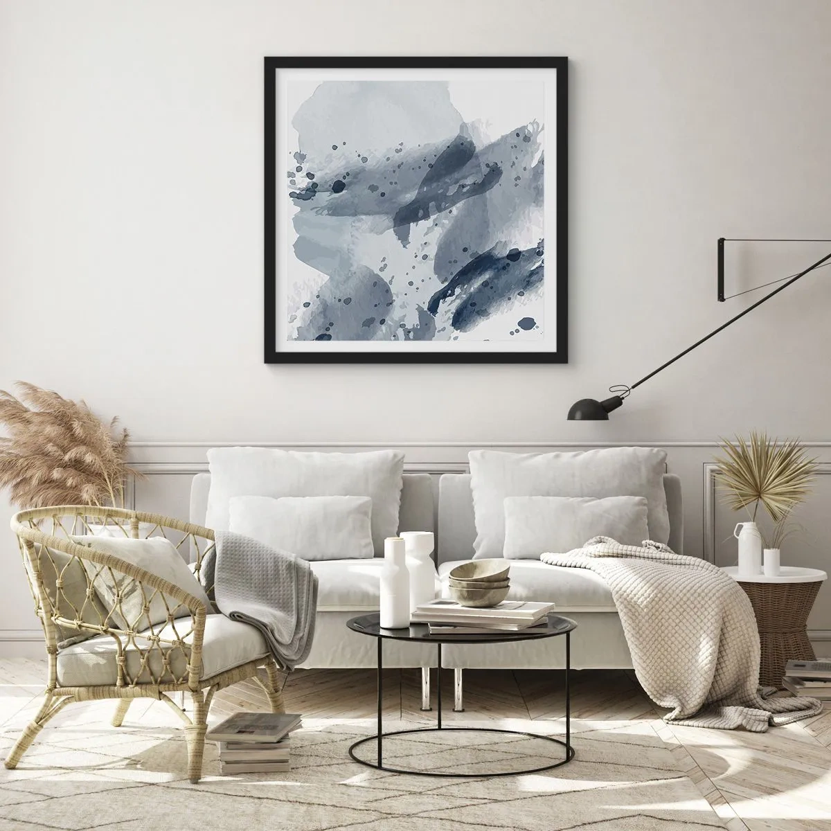 Plakat w czarnej ramie - Studium natury wody - 40x40 cm