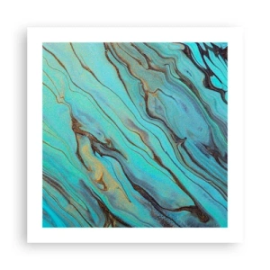 Plakat - Turkusowy przypływ - 50x50 cm