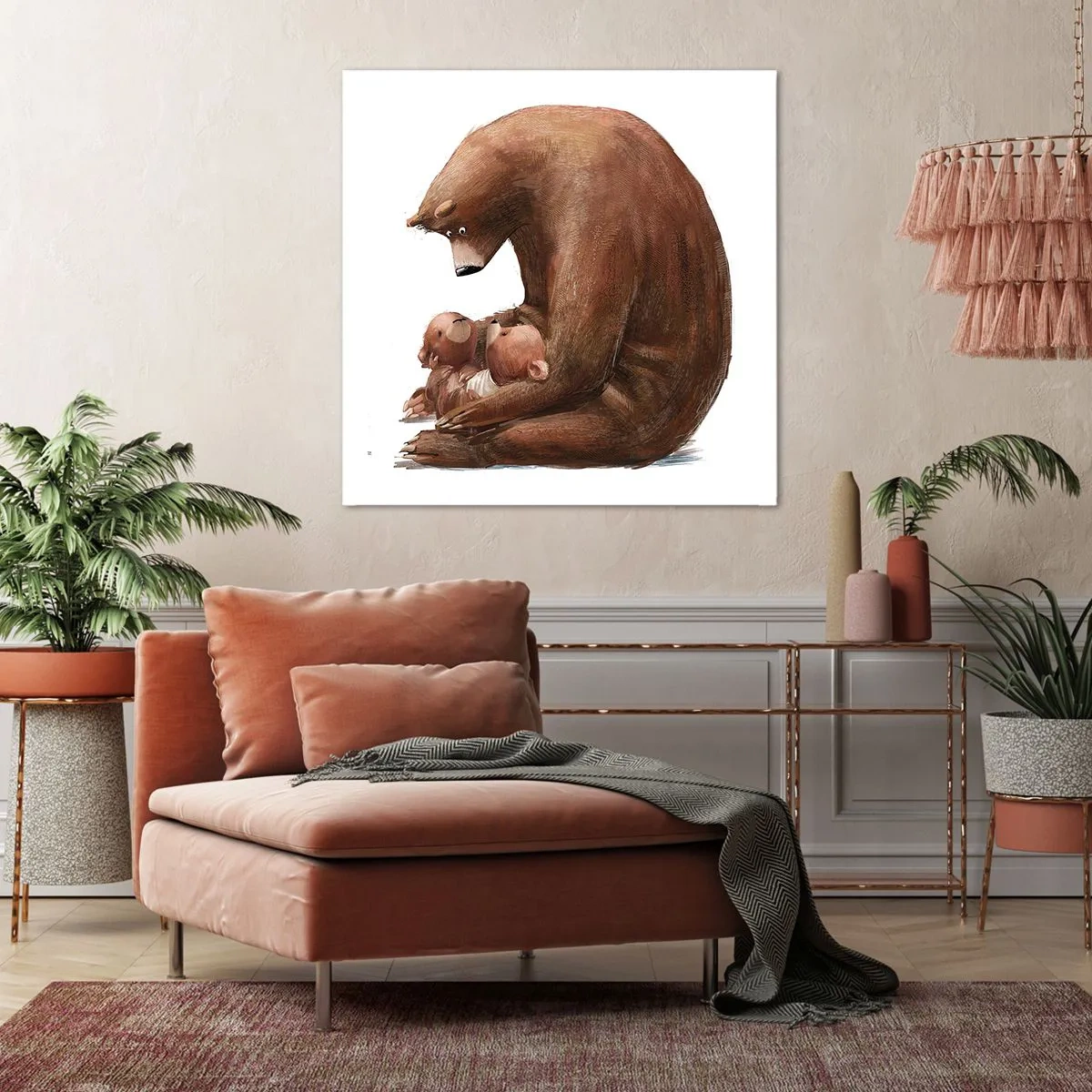 Obraz na płótnie - Słodkich snów, dzieciaki - 40x40 cm