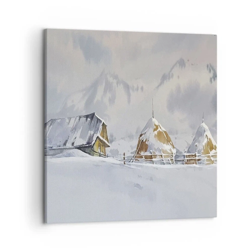 Obraz na płótnie - W śnieżnej kotlinie - 50x50 cm
