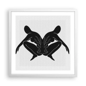 Plakat w białej ramie - Wspólna dusza - 50x50 cm