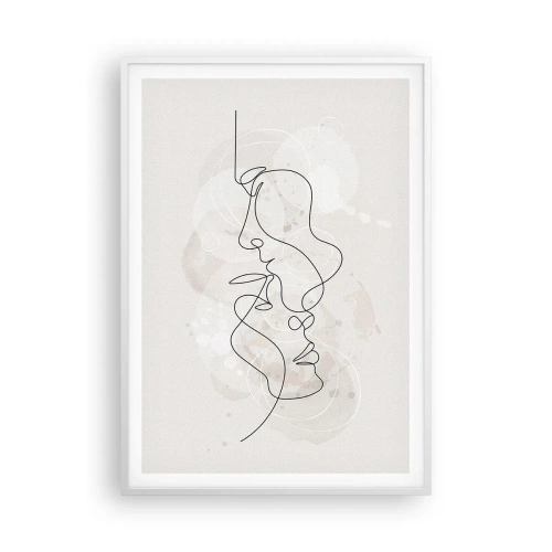 Plakat w białej ramie - Splątani w uścisku - 70x100 cm