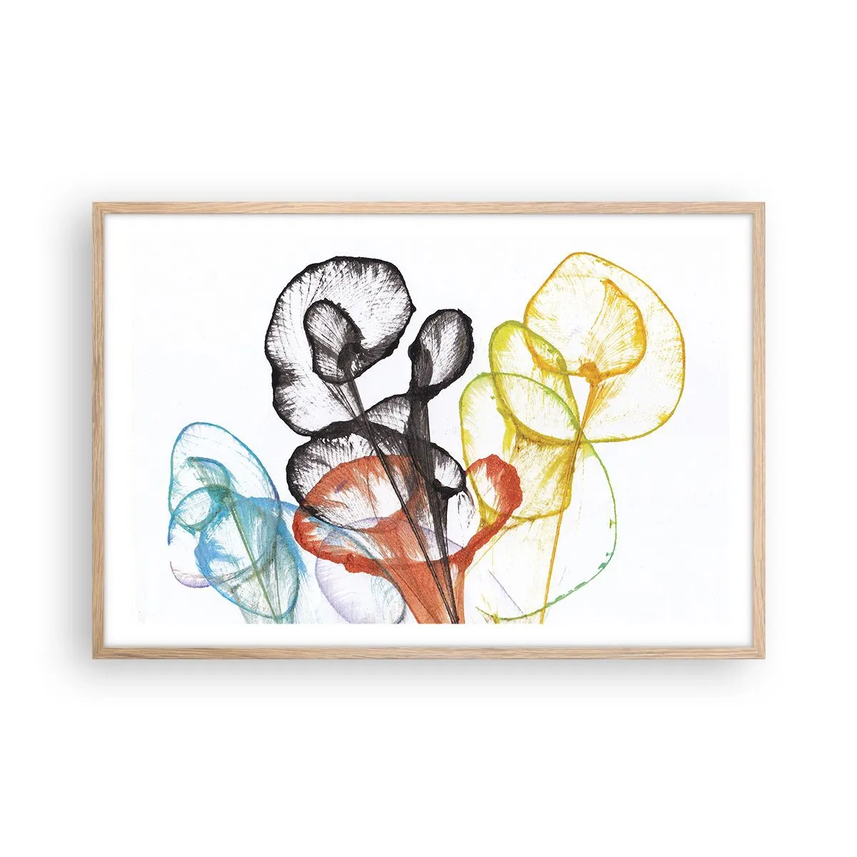 Plakat w ramie jasny dąb - Kwiaty z duszą - 91x61 cm