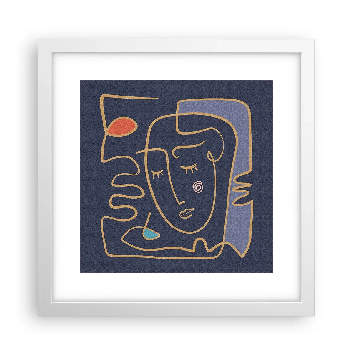 Plakat w białej ramie - W zamyśleniu - 30x30 cm